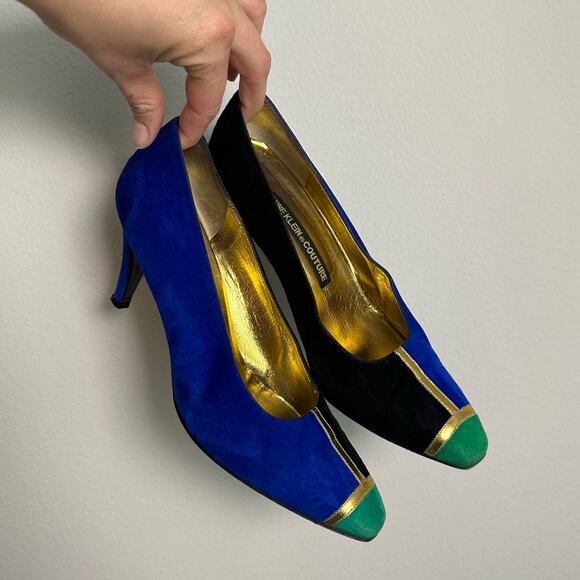 Anne Klein Shoes - Vintage 80s Anne Klein Multicolor Suede Pumps Size 6